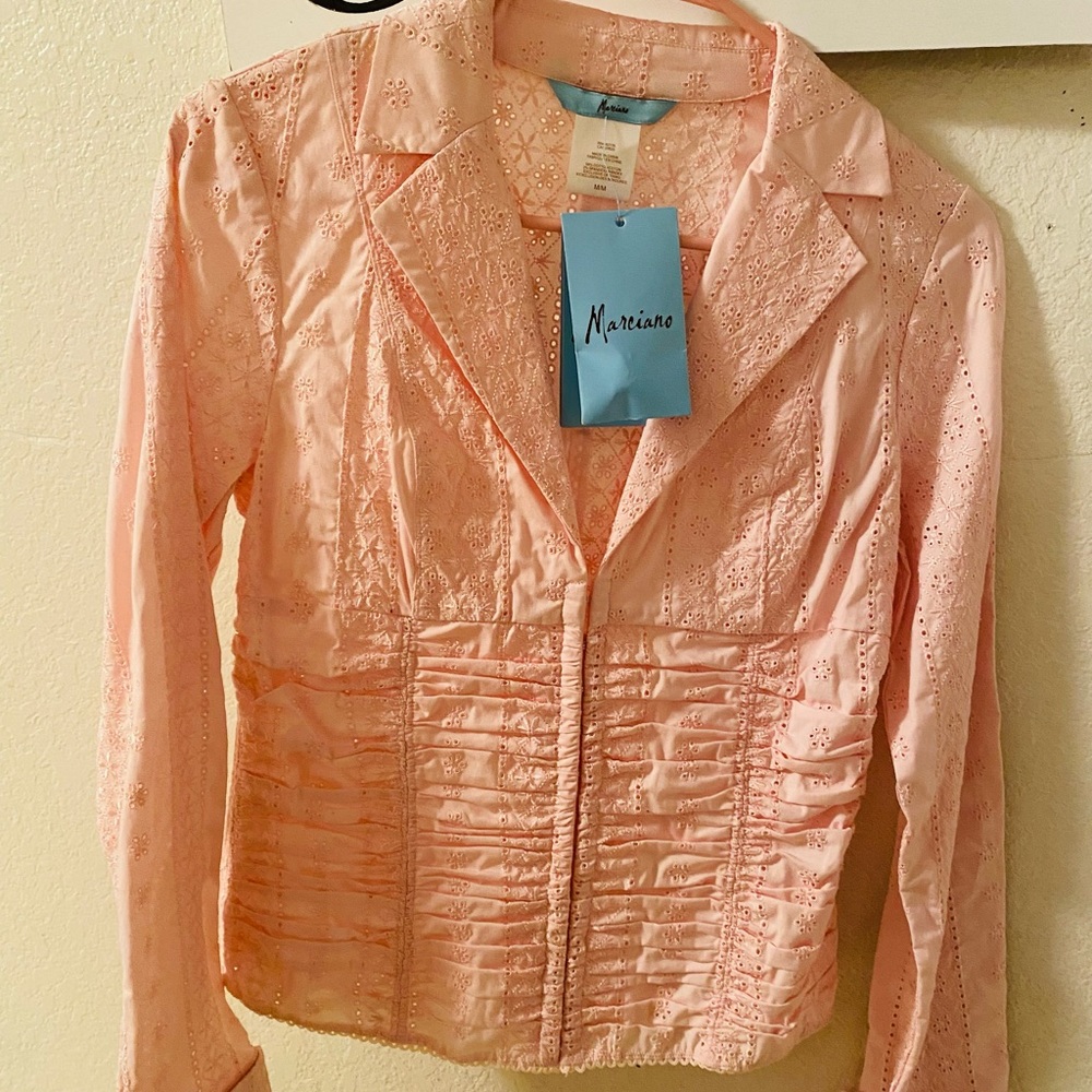 Marciano Eyelet Blush Pink Top